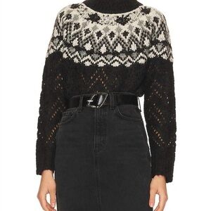 Veronica Beard Black and White Cowl Sweater